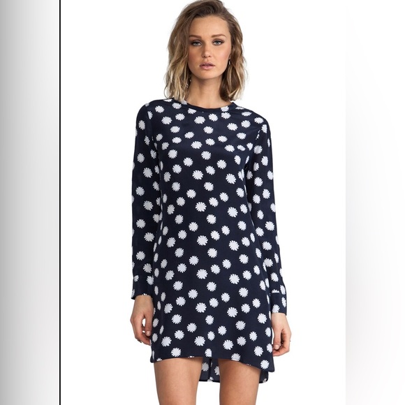 Equipment Spotted Daisy Owen Silk Dress - Navy - Picture 1 of 6